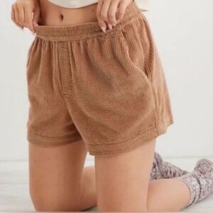 Aerie Tan Corduroy Women’s Boxer Shorts Size Small
